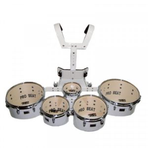 Pro Beat Multitoms Quint: 6"-8", 1"-10", 12"-13"    With Carrying Harness And Sticks.  Colors: White & Wine Red 110-EPBMD5WH-1