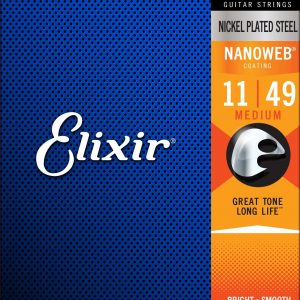 Elixir Nano Web Electric Guitar Strings Med Light