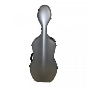 Fiberglass Cello Case: Lightweight Fiberglass Composite Case With 2 Wheels And High Quality Latches.  Weighs 8.5 Lbs.  Comes in Size 4/4 Only   Colors Available: Black Grid, Black, Burgandy, Silver CF-4-4-1