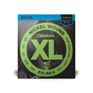 D'addario Long Scale 5 String Bass Strings Nickel