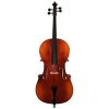 Florencia Cello:  Flamed back and sides. Select seasoned woods, graduated, laminated spruce top, laminated maple back and sides. Full ebony trim, inlaid purfling, 2 Wittner string adjusters. Exceeds MENC specifications.   Made in Romania.   Sizes: 4/4.  3/4, 1/2 FC-120-1