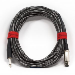 GROVER MICROPHONE XLR FEMALE TO 1/4" PHONE PLUG, HIGH Z CABLE 25'