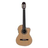 Stadium Classical Guitar:  Cutaway, Solid Top, Rosewood Back, Sides, and Fingerboard, 5-band EQ with Gold Hardware. Colors: Natural, Black, Sunburst NY-970EQ-1