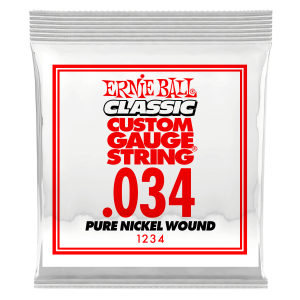 .034 Classic Pure Nickel Wound Electric Guitar Strings 6 Pack