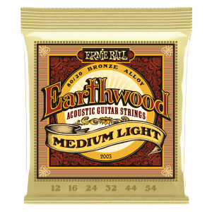 Earthwood Medium Light 80/20 Bronze Acoustic Guitar Strings - 12-54 Gauge