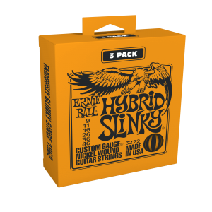 Hybrid Slinky Nickel Wound Electric Guitar Strings 3 Pack - 9-46 Gauge