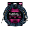 25' Braided Straight / Angle Instrument Cable - Black / Blue
