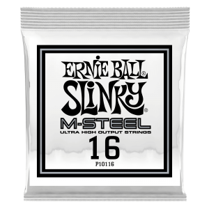 .016 M-Steel Plain Electric Guitar Strings 6 Pack