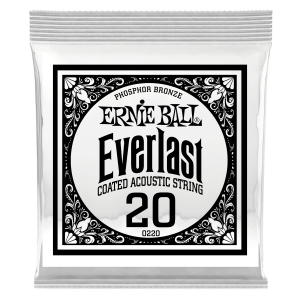 .020 Everlast Coated Phosphor Bronze Acoustic Guitar Strings 6 Pack