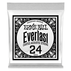 .024 Everlast Coated Phosphor Bronze Acoustic Guitar Strings 6 Pack
