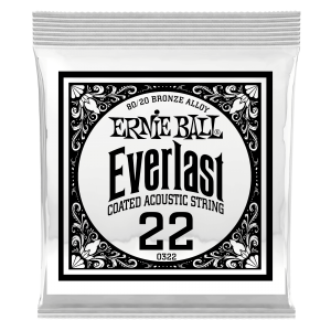 .022 Everlast Coated 80/20 Bronze Acoustic Guitar Strings 6 Pack
