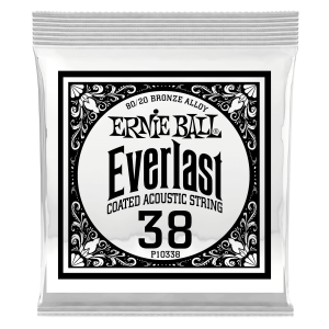 .038 Everlast Coated 80/20 Bronze Acoustic Guitar Strings 6 Pack