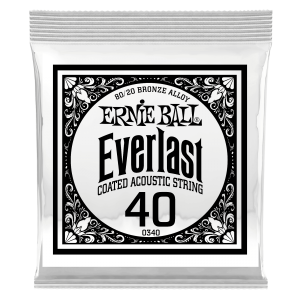 .040 Everlast Coated 80/20 Bronze Acoustic Guitar Strings 6 Pack