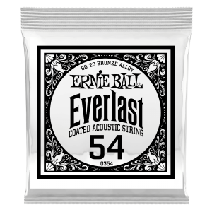 .054 Everlast Coated 80/20 Bronze Acoustic Guitar Strings 6 Pack