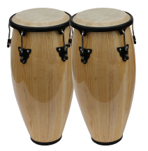 Wood Congas C-1011N Two full size 10" and 11" Wood Tunable Congas with Stand